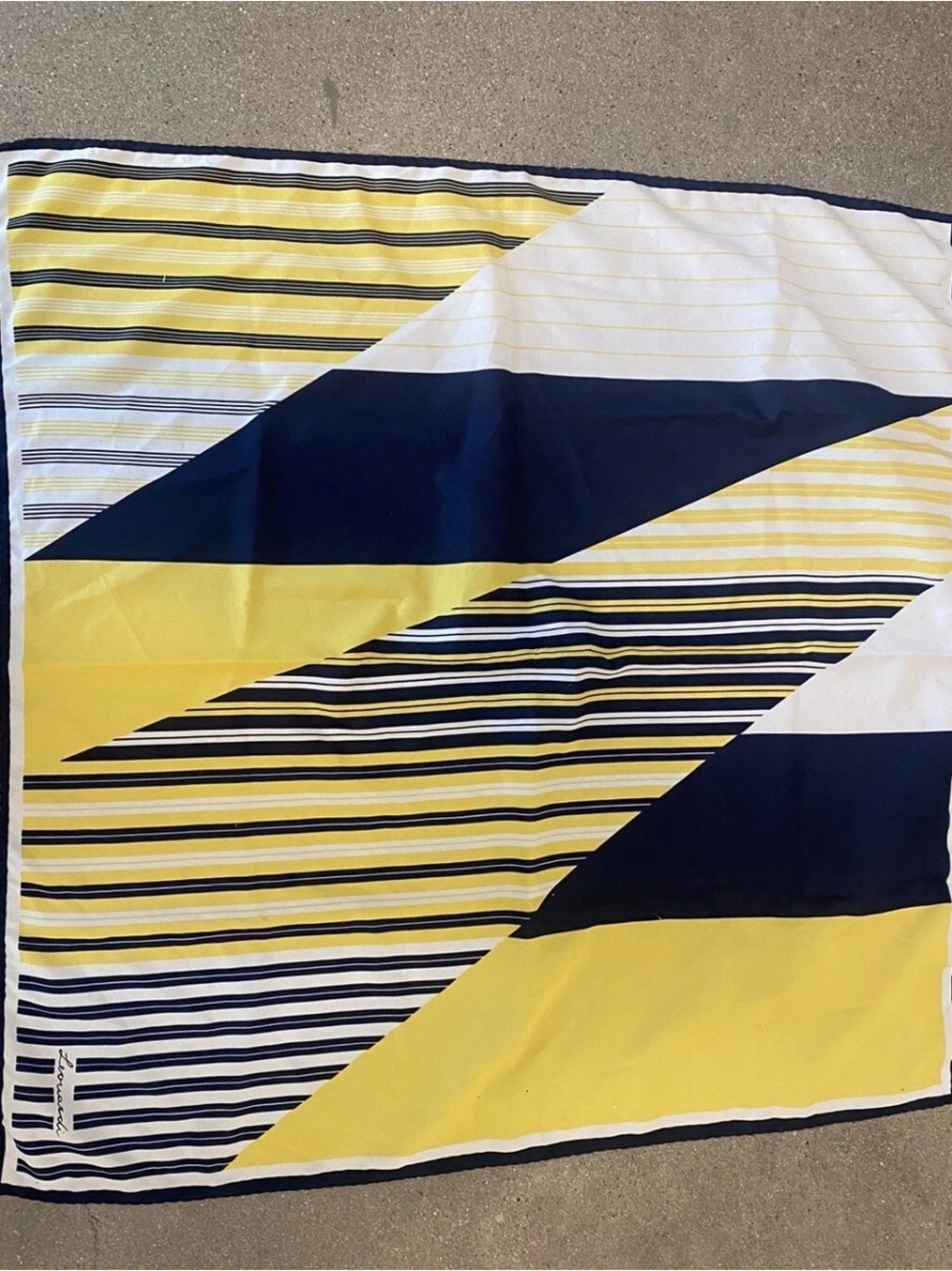 Geometric Striped Yellow Navy Cotton Throw Blanket
